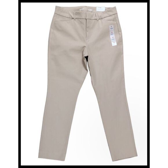 NWT Old Navy High Rise Pixie Skinny Ankle Pants Khaki Cream Tan 12 NEW - Picture 9 of 9
